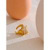 Yhpup Thicker Metal Pentagram Star Cubic Zirconia Ring 18K Gold Color Plated Fashion Statement Jewelry
