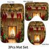 Santa Christmas Shower Curtain Set Bath Mat Anti -Slip Carpet Bathroom Partition Waterproof Home Decoration Cortinas Para Ba ñO