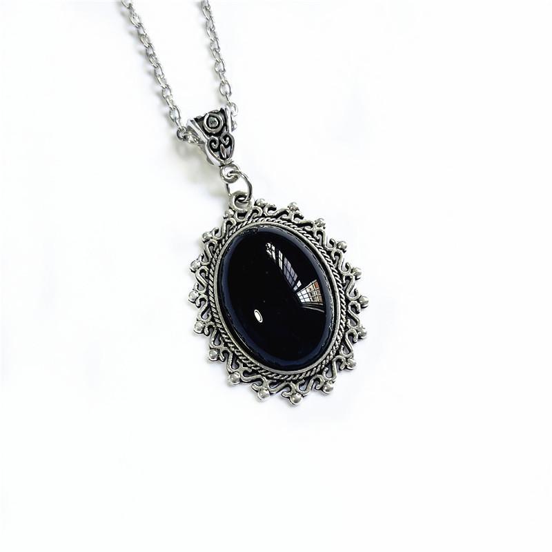 Collana Pendente Gotica Nera Per Donna Con Catena a Croce in Lega Accessorio Gioiello