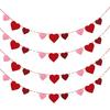 4Pcs Valentines Felt Heart Garland Banner- NO DIY- Valentines Decorations- Valentine Party Decorations Supplies- Valentines Burgundy Pink Red White