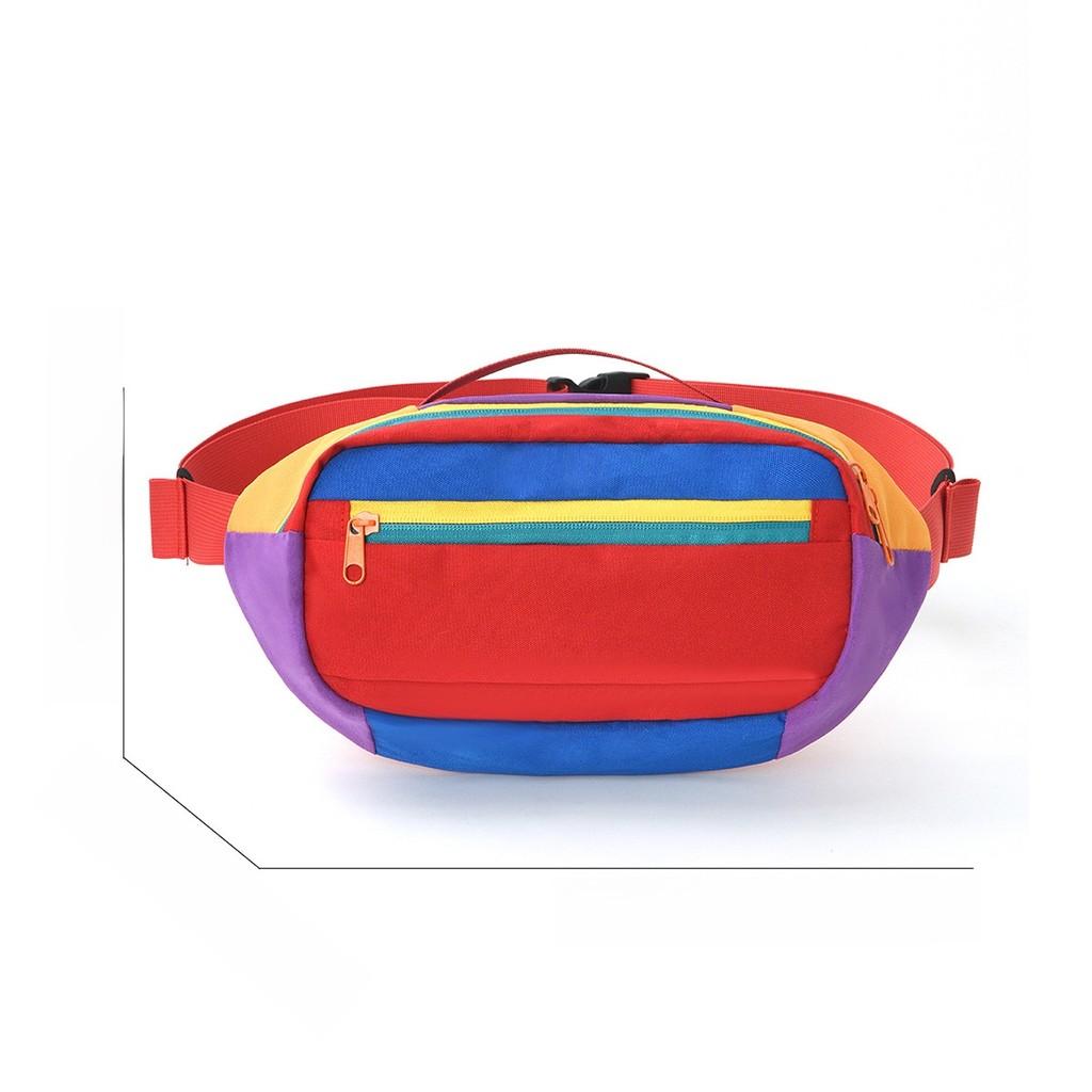 Polyester Hip Bag For Couples With Zipper Pockets For Outdoor Sports And Daily Use