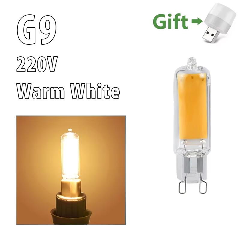 

1-10Pcs G9 LED Light Bulbs 220V 3W 5W No Flicker COB LED Lamp Glass Cold White/Warm Light Lampada LED HomeChandelier Spotlight 3W&1pcs