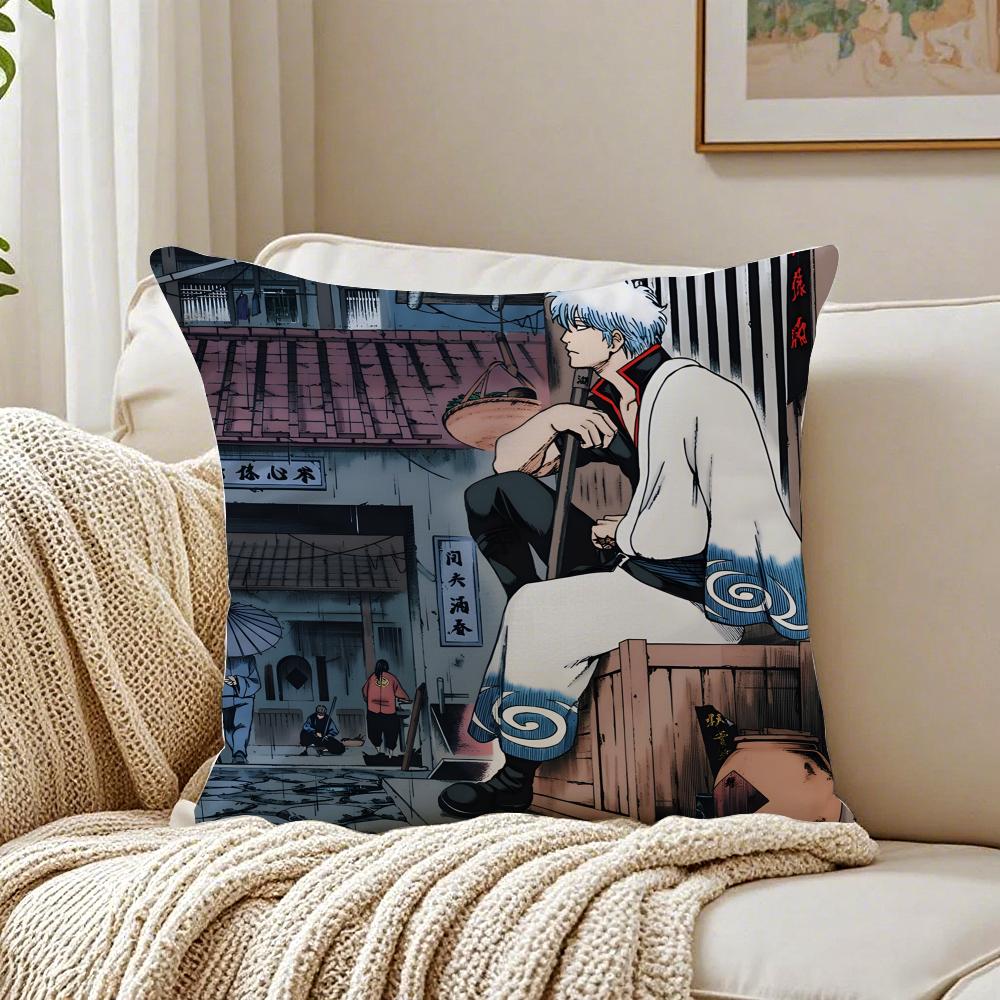 Anime Parody GGintama Cushion Cover Pillowcase Antidustmite living Room Sofa Decor Cushion Room