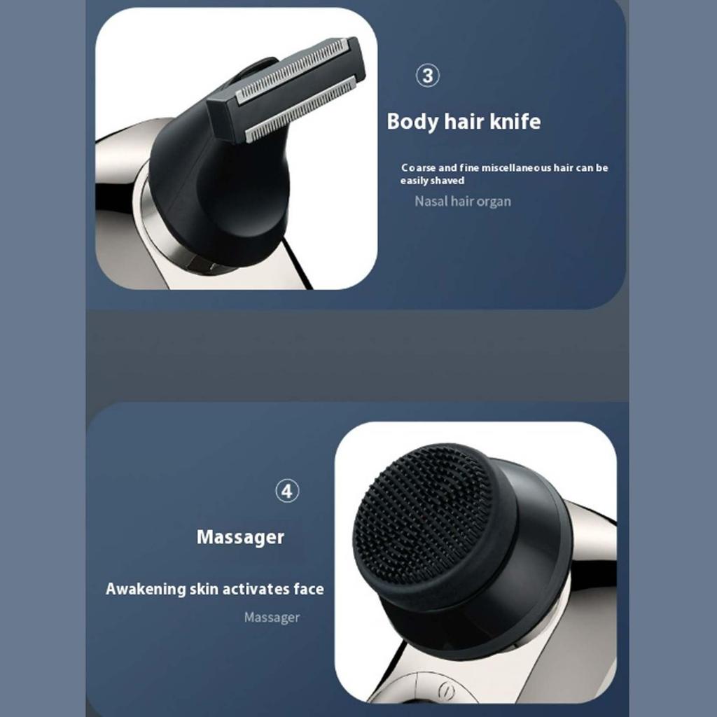 9D Floating Head Shaver,6-in-1 Detachable Head Shavers, IPX7 Waterproof Wet Dry Shaving, Intelligent LED Display,Rechargeable Cordless