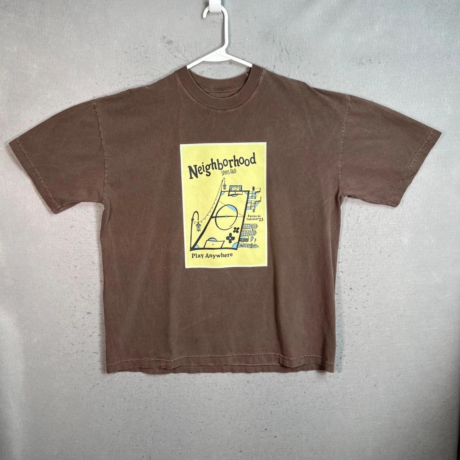 Neighborhood Sports Club Mens Size XL Brown Graphic T Shirt Cotton L