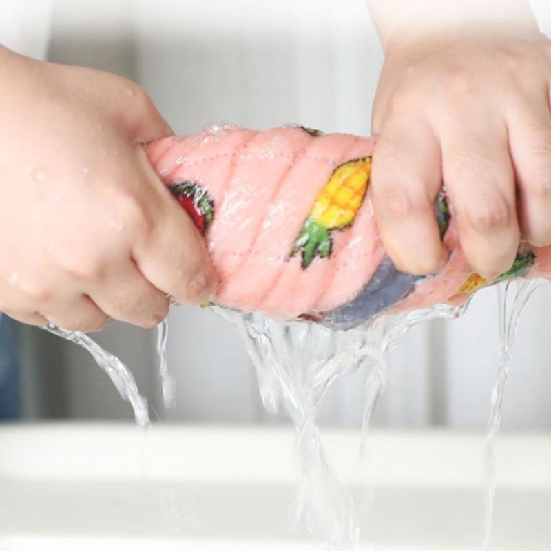 5-30PCS Microfiber Kitchen Towel Super AbsorbentCoral Fleece Oil Removing Wave Texture CleaningCloth Dishwashing Rag Accessories