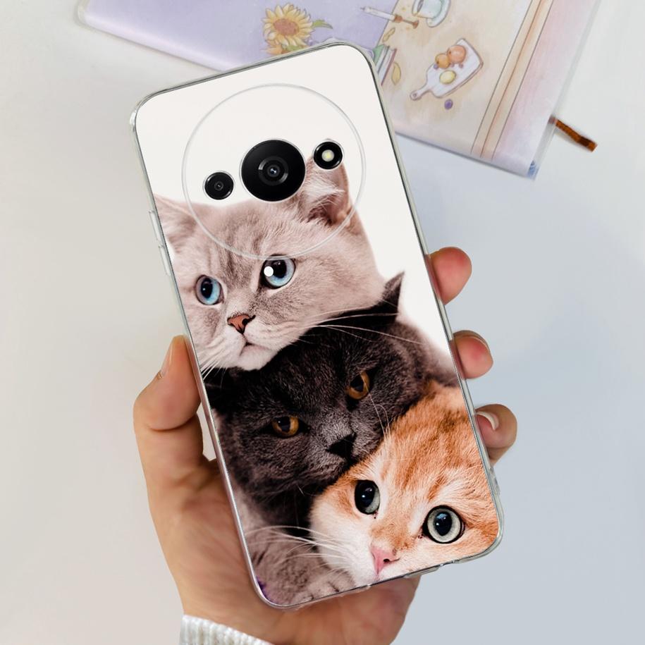 For Xiaomi Redmi A3 Case 2024 Popular Flower Soft Silicone Clear TPU Phone Cover For Xiomi Redmi A3 A 3 Bumper on RedmiA3 Fundas