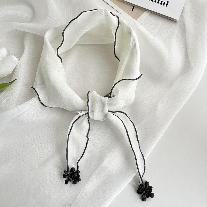 Triangle scarf scarf women's summer thin gauze pendant small scarf scarf scarf shawl silk scarf high-end headscarf headband