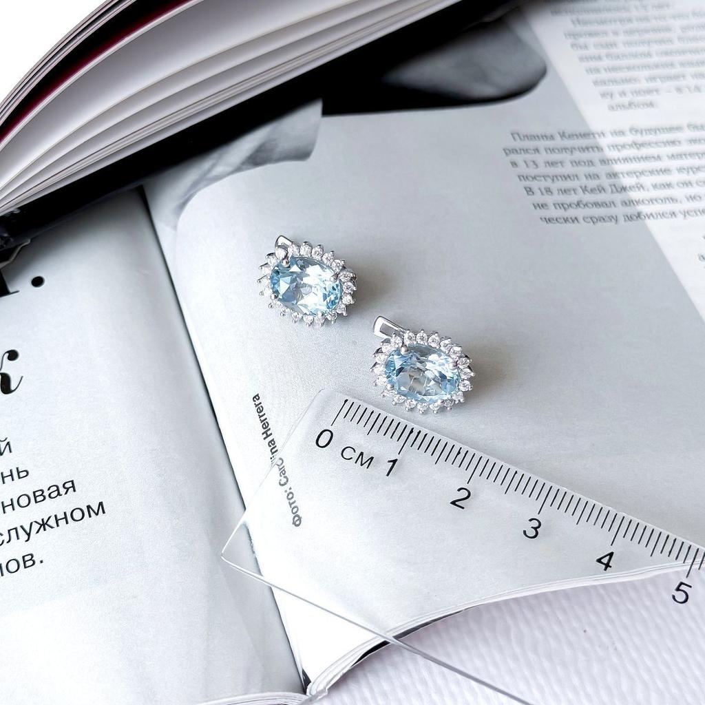 Silver Earrings with Natural Topaz 7.345ct (2167778)