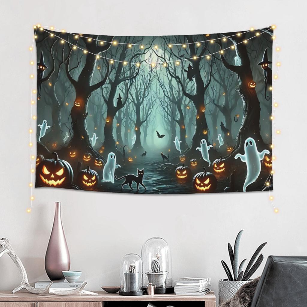 Halloween Trick Or Treat Print Tapestry Wall Hanging Blanket Tapestry Home Decor Items Wall Decorations
