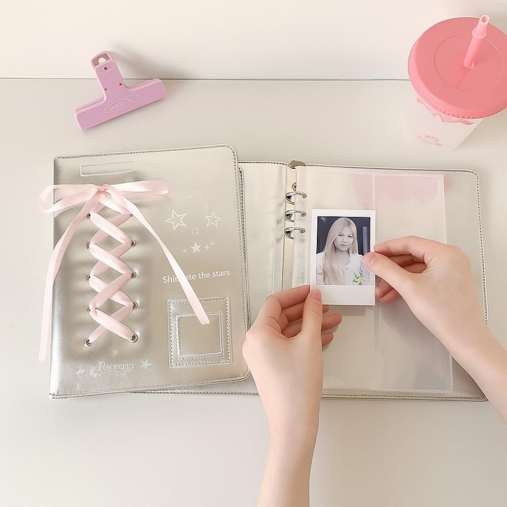 Bow Loose Leaf Photo Album Cover Korean Style Photocard Cover A5/A7 Binder Notebook Cover  Study