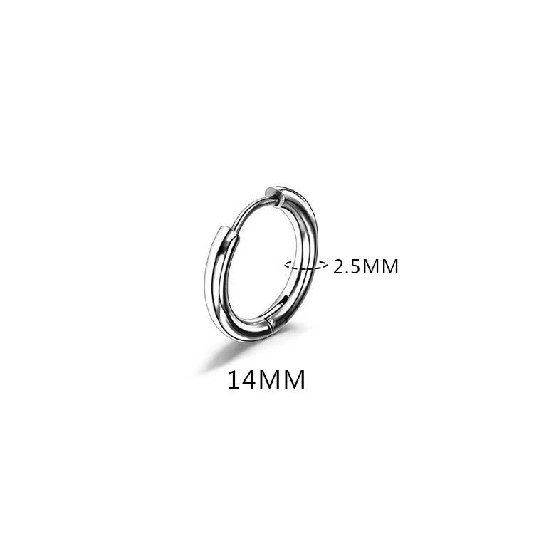 LATS 2024 New Simple Stainless Steel Small Hoop Earrings for Women Men 8mm To 20mm Round Cartilage Ear Piercing Fashion Zircon