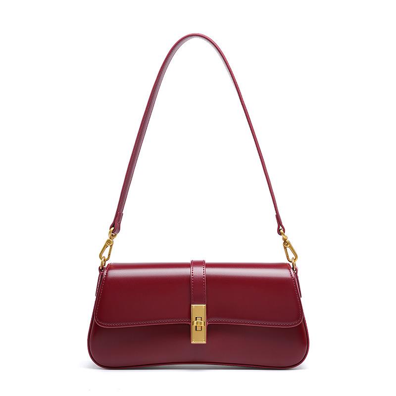 Cowhide High-quality Niche Baguette Bag, High-end Underarm Bag, Women's Bag, Shoulder Messenger Bag
