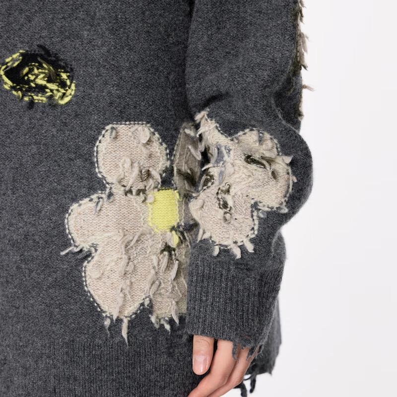 JNBY 2024 Autumn V-Neck Wool Blend Knit Sweater