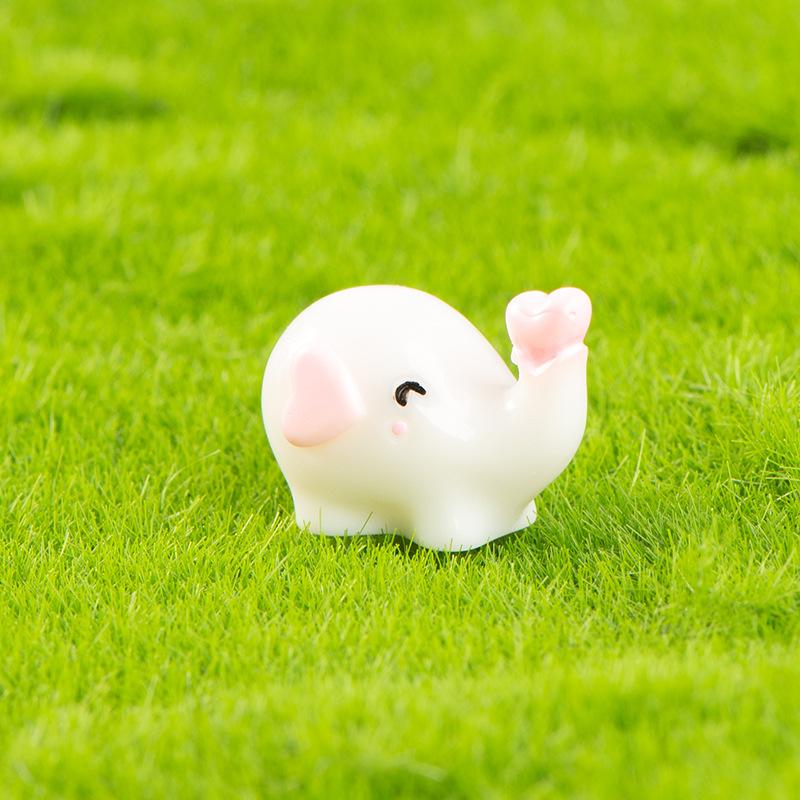 

Микро-ландшафтное украшение, милый мультяшный слон, украшение из смолы, садовые принадлежности, настольное украшение для автомобиля 2*1.5cm 10pcs белый