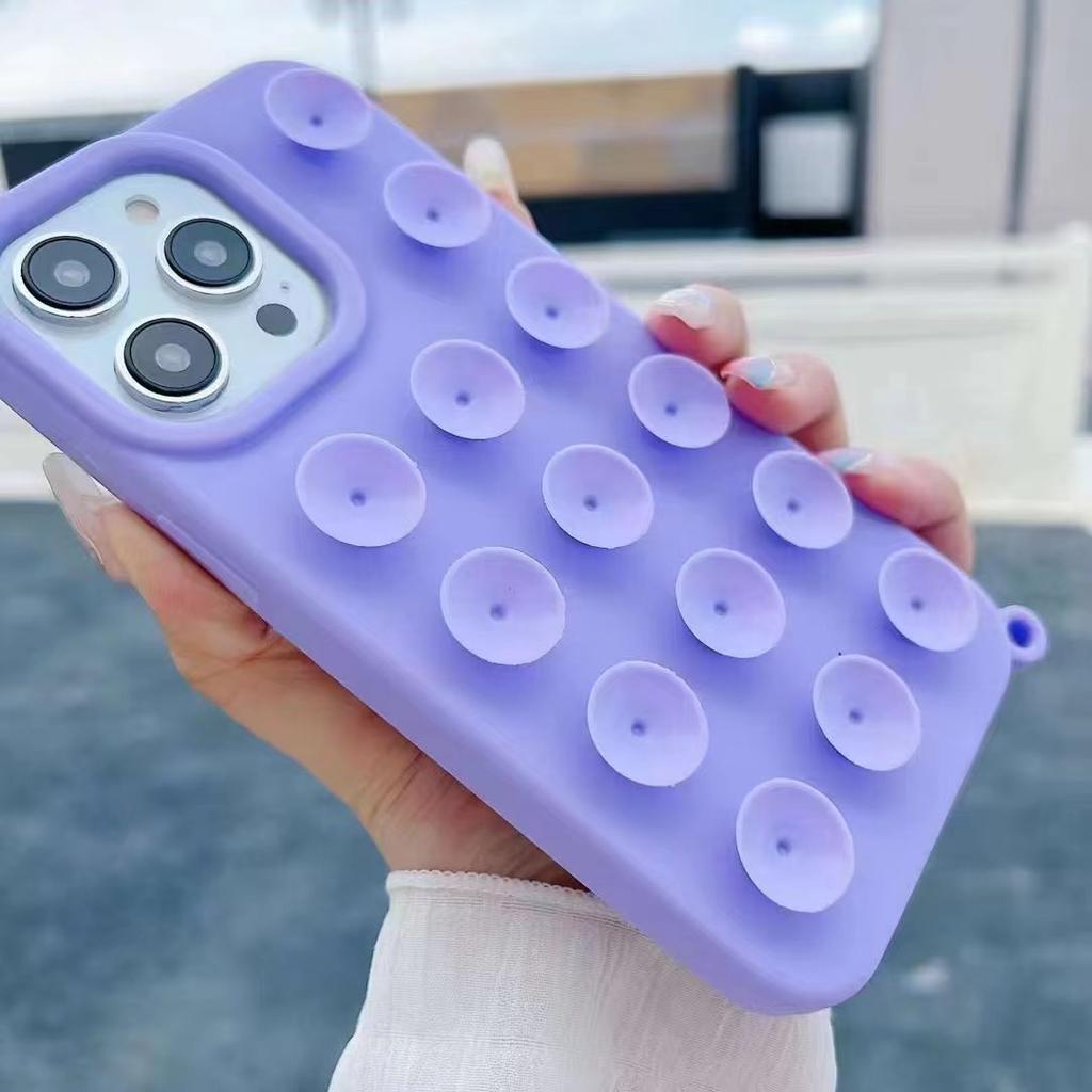 Odpowiednie dla IPhone16/15Pro Kreatywne Silikonowe Etui z Przyssawkami 13 Miękkie Etui 14 Etui na Telefon