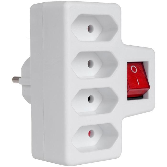 Prise multiple - Maclean Energy - MCE217 - 4 prises - 2.5A - IP20 - Blanc