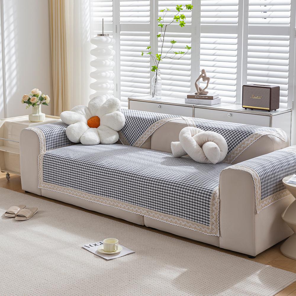 Подушка для дивана из хлопкового льна Four Seasons Universal Weaving Plaid Non Slip Sofa — фото 15