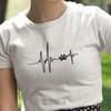 Heartbeat Paw Print Cotton Tee - Animal Lover Unisex T-Shirt and Kids Tshirt