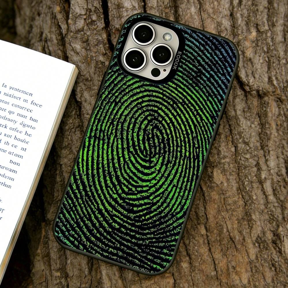 

Fingerprint pattern Phone Case For iPhone 17,16,15,14,13,12,11 Plus,Pro Max,XS,Colorful Silver Phone case Funda Cover iPhone13Pro