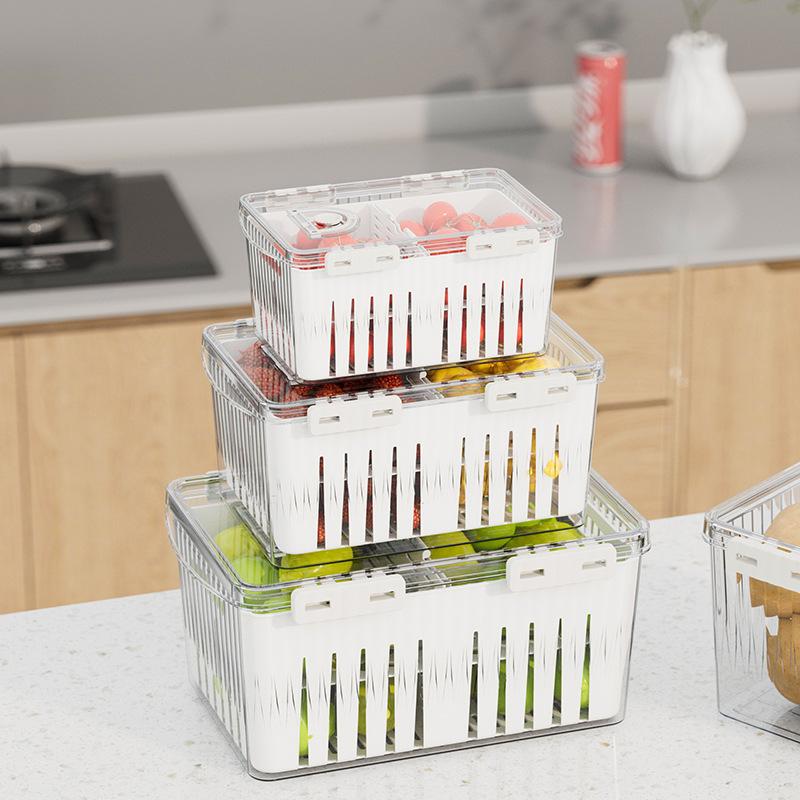 Küche Verdickt Kühlschrank Lagerung Box Transparent Versiegelt Lebensmittel Grade Kühlschrank Organizer Lebensmittel Lagerung Container Frische Gemüse