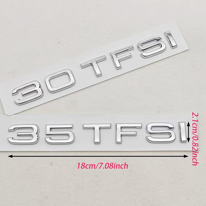 2026 3D ABS Chrome Black Car Letters Logo 30 TFSI 35TFSI Badge Rear Trunk Stickers For AQ4 A3 A4 Q3 Q5 Sportback Auto Accessories