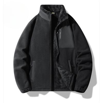 Autumn and Winter Lamb Wool Jacket Men's Fashion Trend Couple Lamb Wool Stand-up Collar Jacket