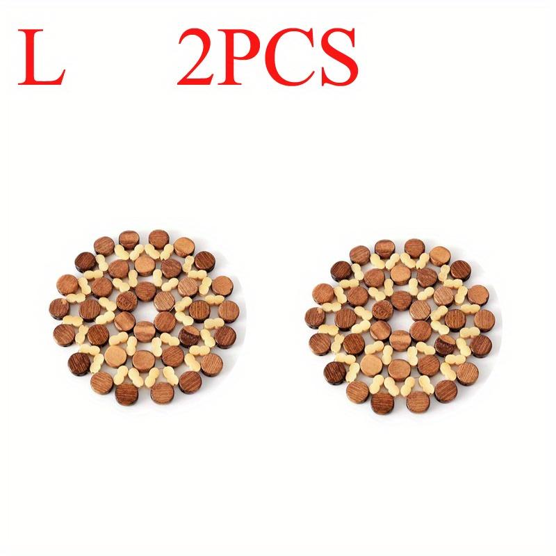 Round Bamboo Heat Coasters Pot Holders Table Decor Non-Slip for Coffee Ten Cups Durable Woode Desk Mats Hot Pans Water Cup Mat