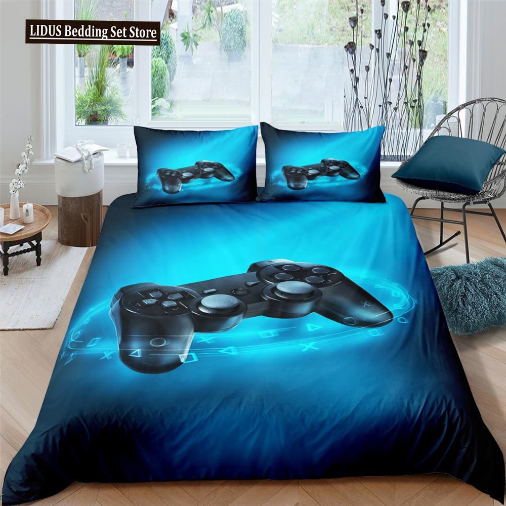 3D Printed Game Bedding Set Adults Teens Gamer Queen King Full Single Size Polyester Duvet Cover Set With Pillowcase Bedclothes
