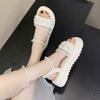 Fashion Outdoor Open Toe Pearl Sandals for Women Roman Style Platform Woman Shoes Summer 2025 Comfortable New Breathable Fashion Sandal