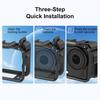 For DJI Osmo Action 6 PULUZ Plastic Cage Vertical-Horizontal Expansion Adapter Frame with Cold Shoe (Black)