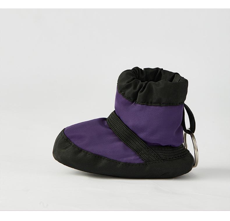 Ballet Warm Plush Keychain Dance Shoes: Women's Velvet Quilted PU Practice Shoes