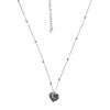 Heart Pendant Necklace Adjustable Chain Necklace Stylish Bead Chain Necklace Stainless Steel Neck Jewelry for Woman Girl