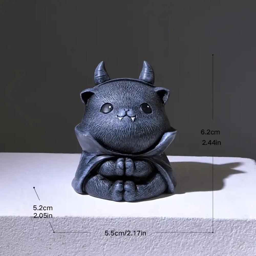 

Home Decor Halloween Cat Figurines Resin Desktop Cat Figurines Magician Cat Statue Courtyard A-03