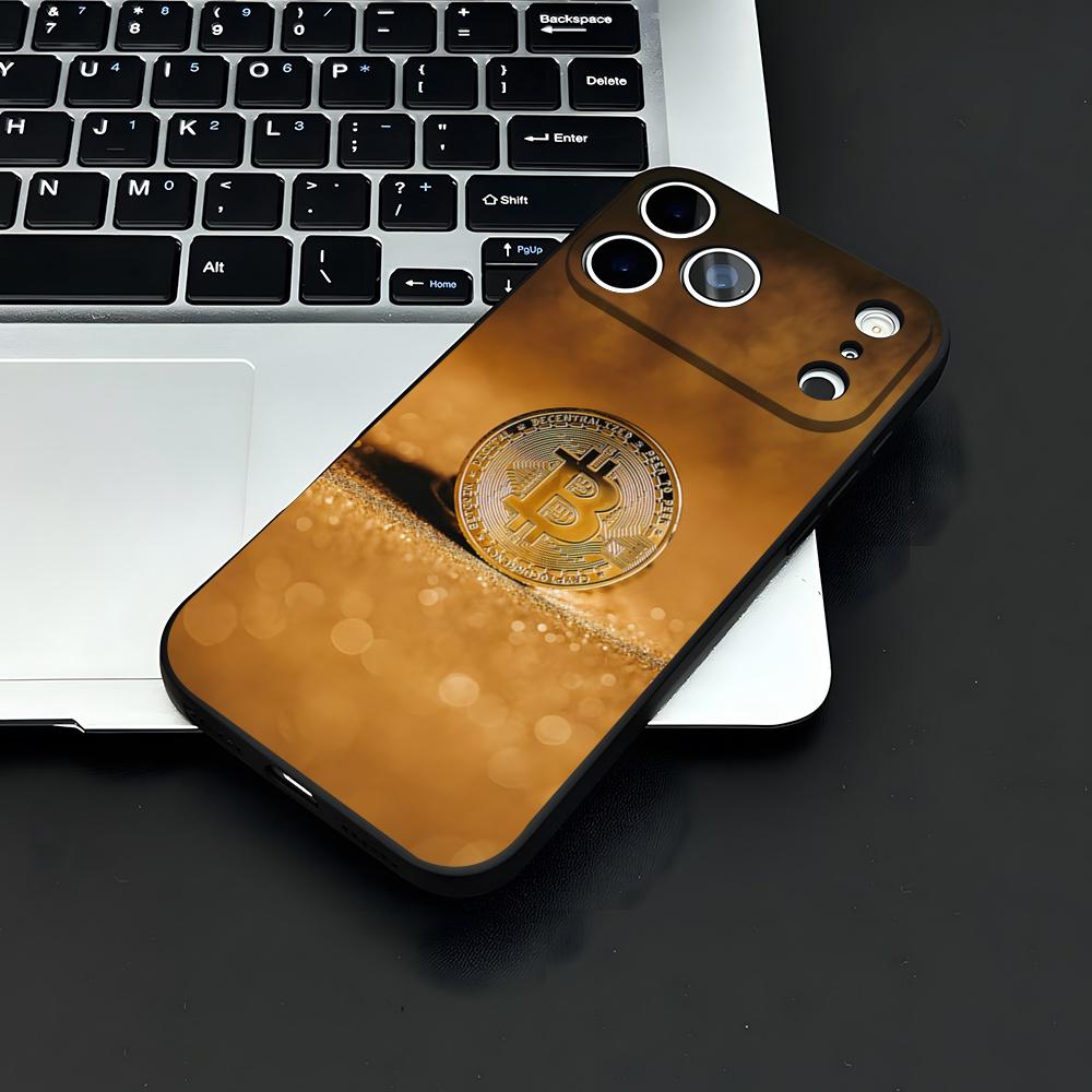 Bitcoin Phone Case For IPhone 17 Air 16 E Pro Max 15 14 13 Mini 12 Pro 11 Max Plus Black Soft Shell