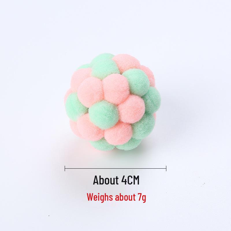 Handmade Colorful Bell Ball: Interactive Plush Chase Toy for Cats