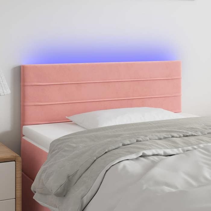 VidaXL LED Headboard Bedroom Furniture Single Bed Accessory Headboard Bed Frame Interior Pink 80x5x78/88 3121787