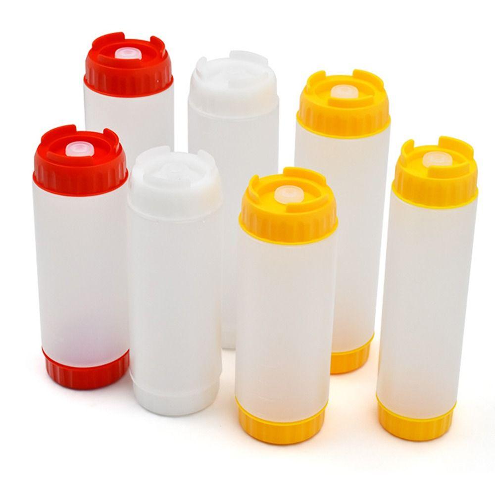 In First Out First Squeeze Sauce Bottle Double Head Salad Dressing Bottle Ketchup Picnic Cooker