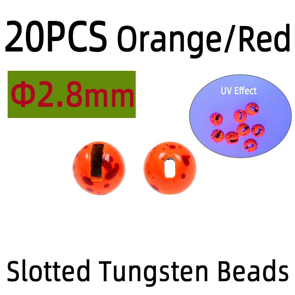 20 buc. Mărgele metalice de tungsten cu fante cu ochi cu puncte pentru pescuitul cu muscă de tungsten pe gheață Jig Cap de mărgele Material pentru legarea muștelor