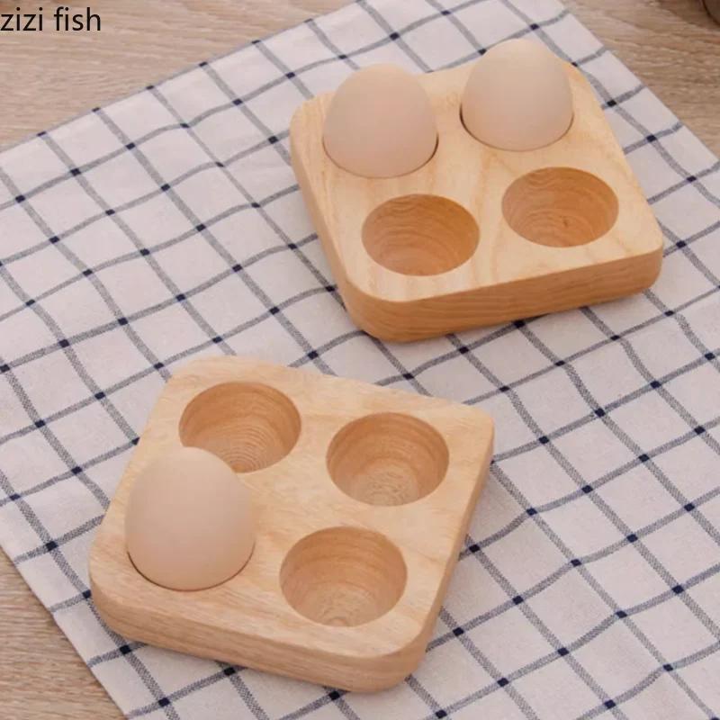 Solid Wood Egg Tray Egg Storage Box Display Rack Storage Tray Kitchen Organizer Dessert Plate Snack Bowl Dim Sum Dish Egg Rack