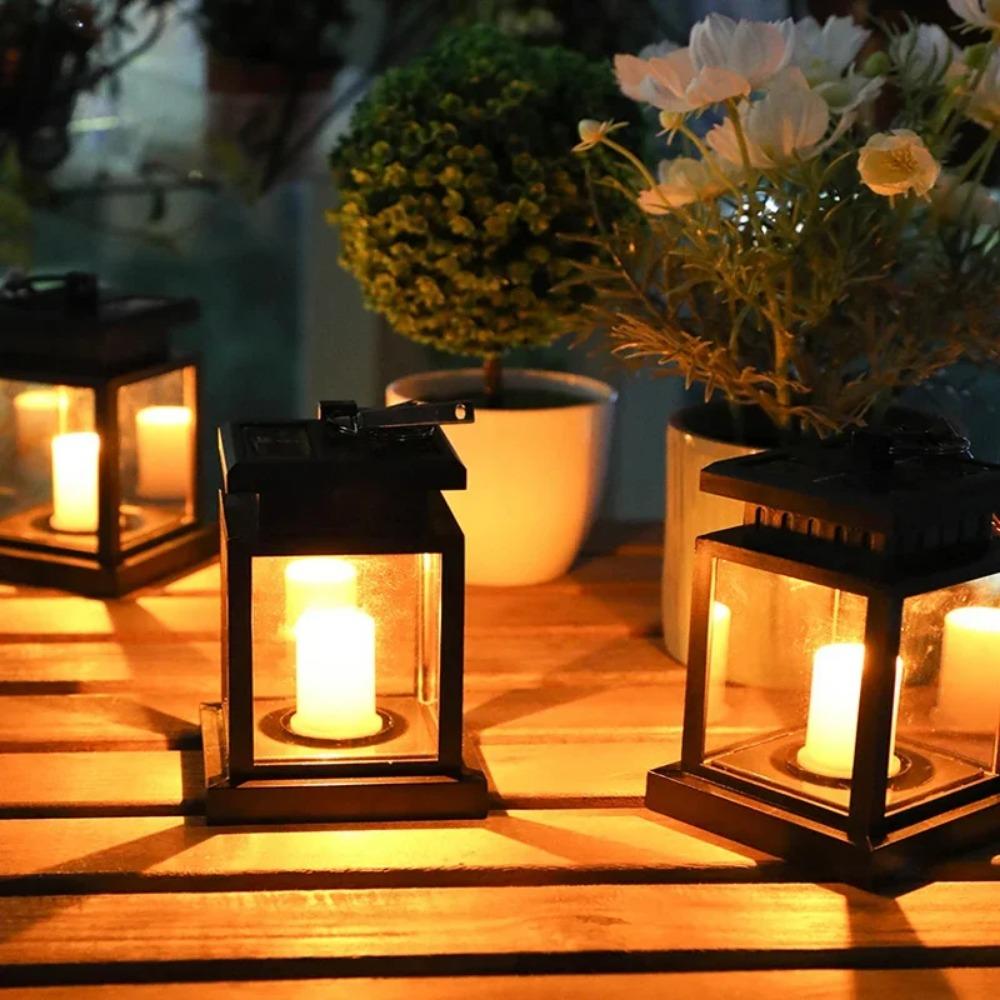 4/1Pcs Solar Kerze Laterne IP44 Drehbare Laterne Hängen Retro LED Kerze Licht Im Freien mit Clip Garten Wasserdicht Landschaft