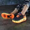 Rollschuhe für Jungen und Mädchen mit LED-Beleuchtung, USB-Ladefunktion, Kinder-Rollschuhe, Freizeit-Skateschuhe, Sportschuhe, Kinder-Sneaker