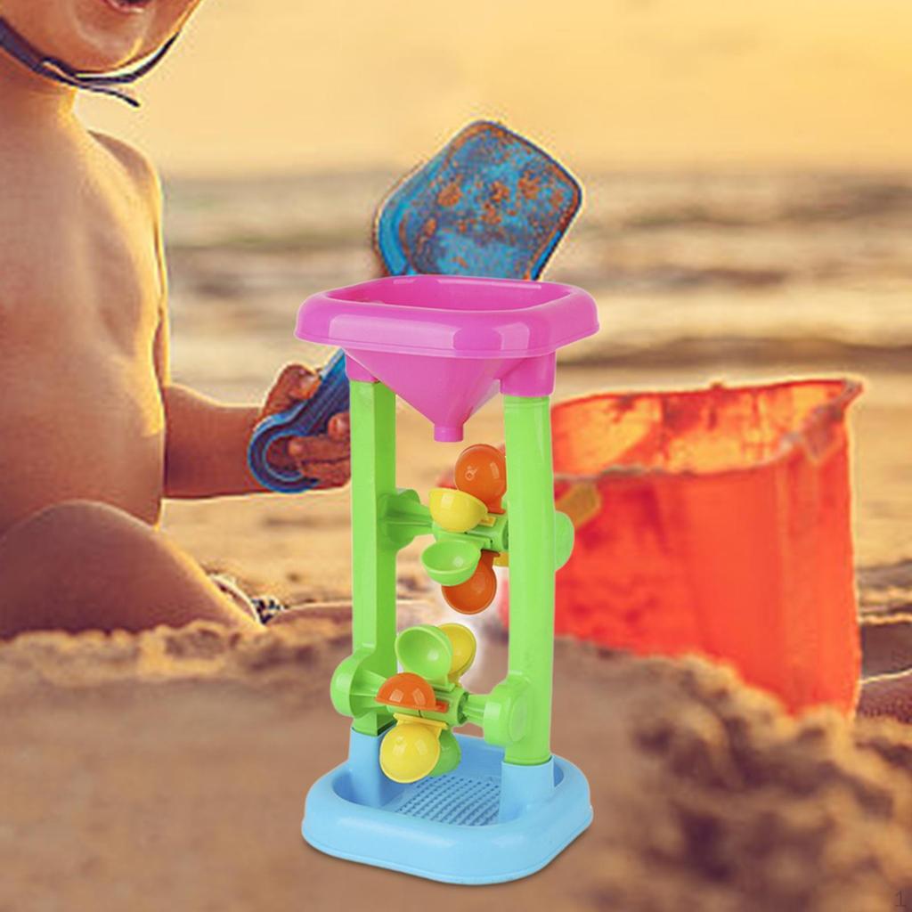 Water Wheel Toy, Flowing Sand and Water, Beach for Table