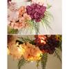 Hydrangea Wreath With/without Led Light Artificial Hanging Garland Ornament for Summer Garden Yard Front Door Decoration 55KF