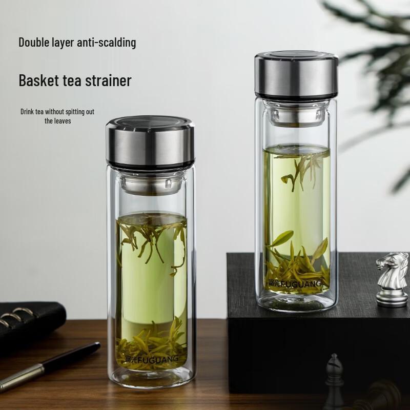 Fuguang X1804-SP-320 Double-Layer Glass Cup