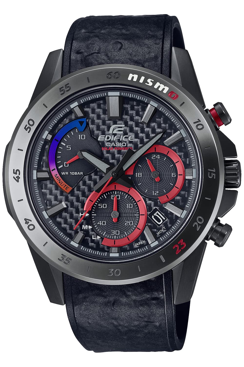 

Чоловічий чорний сонячний годинник Casio EDIFICE Лімітована серія NISMO Ексклюзив в Інтернеті EQS-930NIS-1AJR