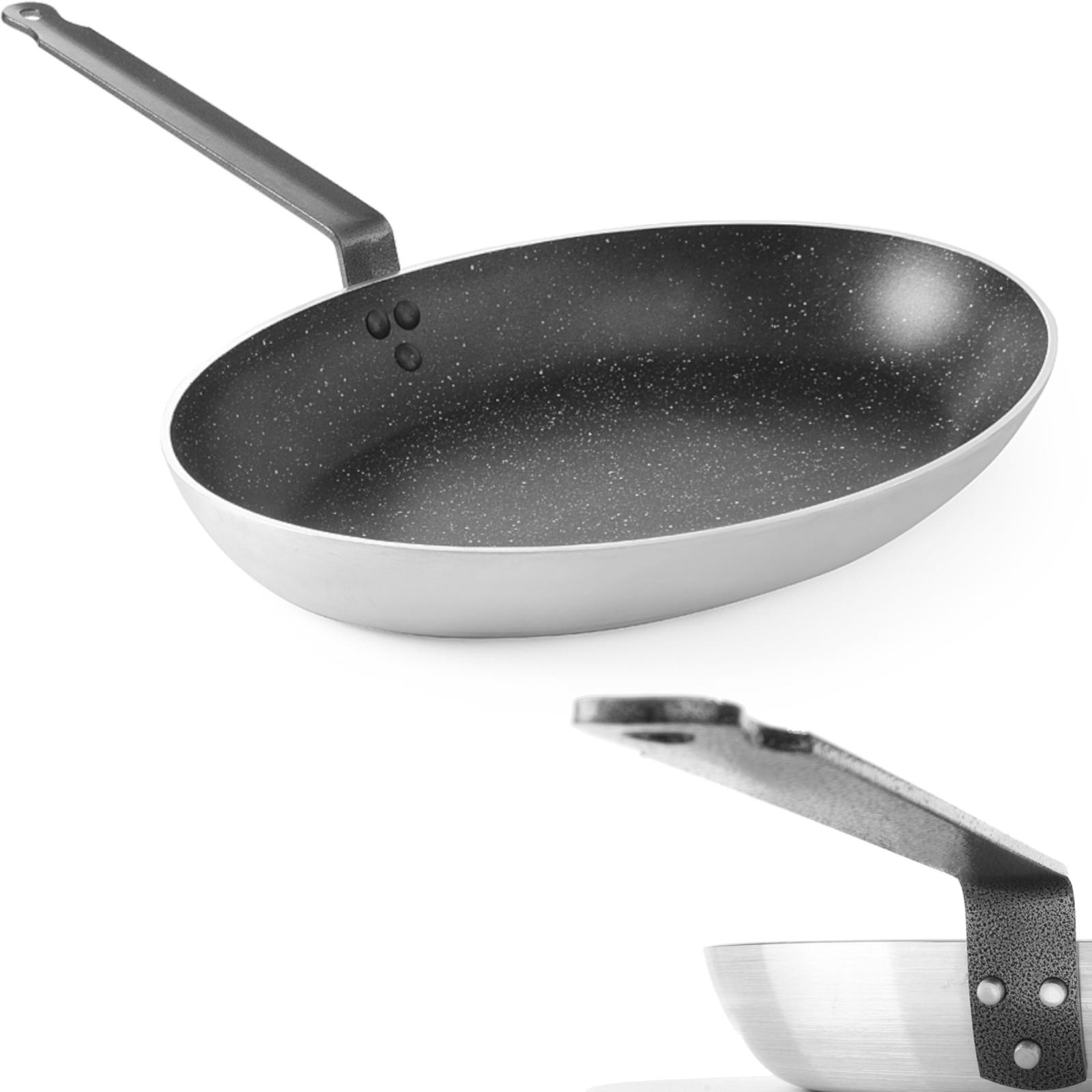Hendi 627716 marmorbeschichtete Fischpfanne, oval, 280x400mm