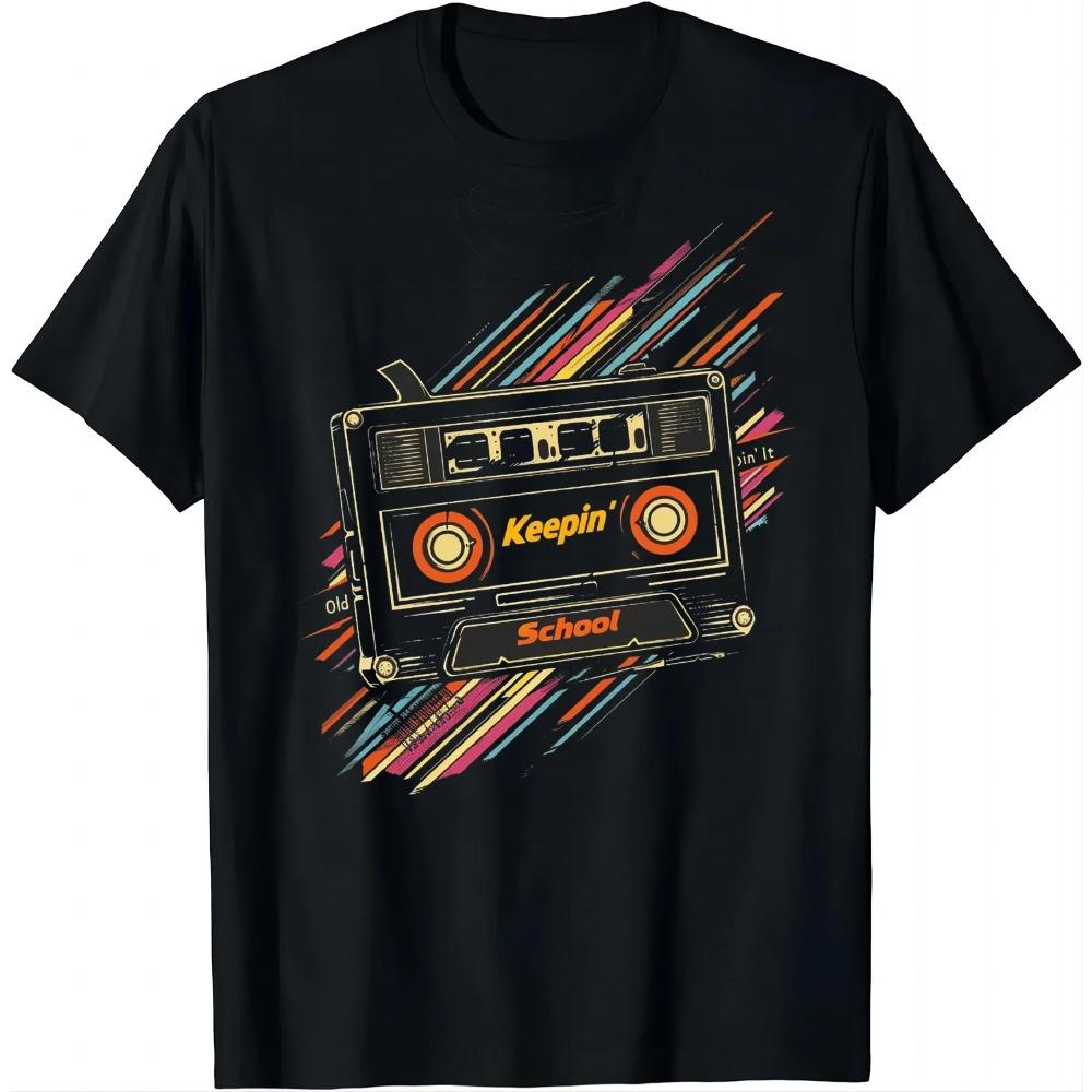 Old School Hip Hop 80s 90s Vintage Mixtape Cassette Tape T-Shirt  Y2k Top  Shirts for Women  Camisetas