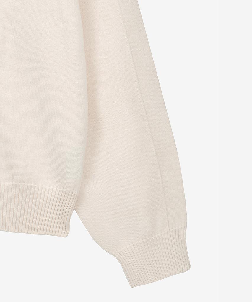 ZIOSONGZIO Semblance Whole Garment Crew Neck Knit Cream Zi2Kt804Cr