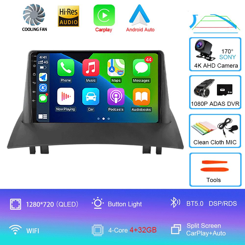 Android 14 2 Din Car Radio For Renault Megane 2 2002-2009 Multimedia Video Player Navigation GPS Stereo Head Unit